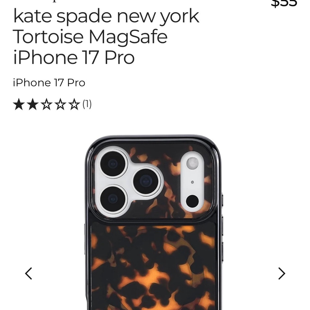 NEW! kate spade New York Tortoise iPhone 17 Pro Case